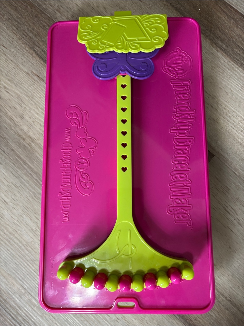 Friendship Bracelet Maker Kit - Pink and Lime Green